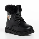 Cizme copii negre din piele ecologica Sedona