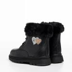 Cizme copii negre din piele ecologica Sedona