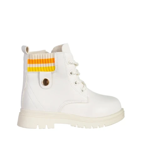 Cizme copii bej din piele ecologica Delina