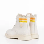 Cizme copii bej din piele ecologica Delina