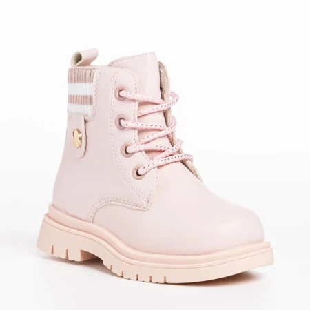 Cizme copii roz din piele ecologica Delina