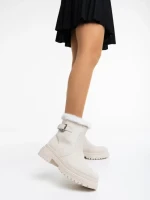 Cizme dama bej din material textil Christena