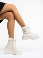 Cizme dama bej din material textil Christena