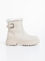 Cizme dama bej din material textil Christena