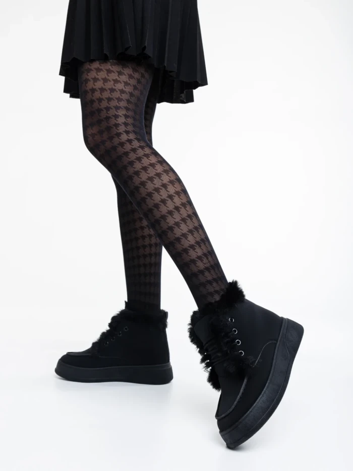 Ghete dama negre din piele ecologica Kizzie