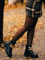 Botine dama negre din piele ecologica Vigora