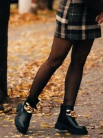 Botine dama negre din piele ecologica Vigora