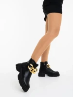 Botine dama negre din piele ecologica Vigora