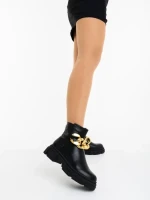 Botine dama negre din piele ecologica Vigora