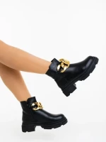 Botine dama negre din piele ecologica Vigora