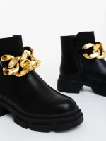 Botine dama negre din piele ecologica Vigora