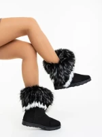 Cizme dama negre din material textil Vestigia