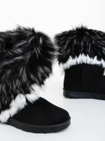 Cizme dama negre din material textil Vestigia