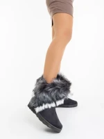 Cizme dama gri din material textil Vestigia