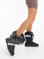 Cizme dama gri din material textil Vestigia