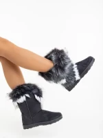 Cizme dama gri din material textil Vestigia