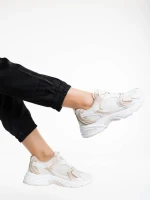 Pantofi sport dama bej din material textil Dunya