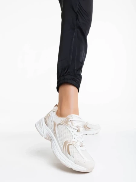 Pantofi sport dama bej din material textil Dunya