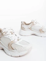 Pantofi sport dama bej din material textil Dunya