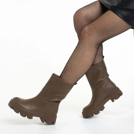 Cizme dama maro din piele ecologica Yamari