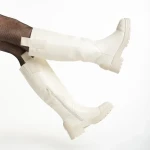 Cizme dama bej din piele ecologica Briona