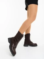 Ghete dama maro din piele ecologica si material textil Maraja