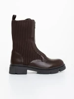 Ghete dama maro din piele ecologica si material textil Maraja