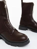 Ghete dama maro din piele ecologica si material textil Maraja