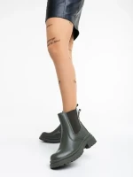 Botine dama verzi din piele ecologica Dilys