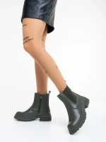 Botine dama verzi din piele ecologica Dilys