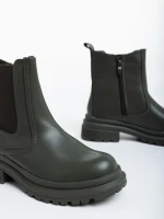 Botine dama verzi din piele ecologica Dilys