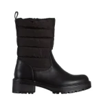 Cizme dama negre din piele ecologica si material textil Micaela