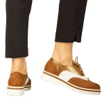 Pantofi dama casual fara toc din piele ecologica camel Darme