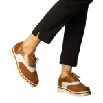 Pantofi dama casual fara toc din piele ecologica camel Darme