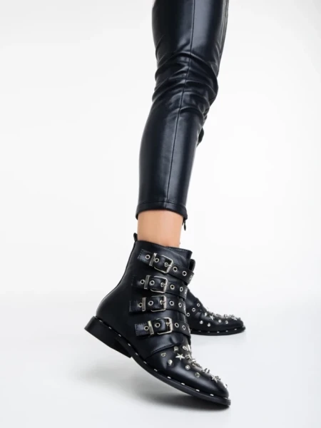 Ghete dama negre din piele ecologica Susanita