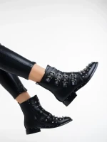 Ghete dama negre din piele ecologica Susanita