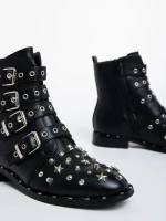 Ghete dama negre din piele ecologica Susanita