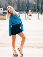 Cizme dama bej din piele ecologica Nunzia