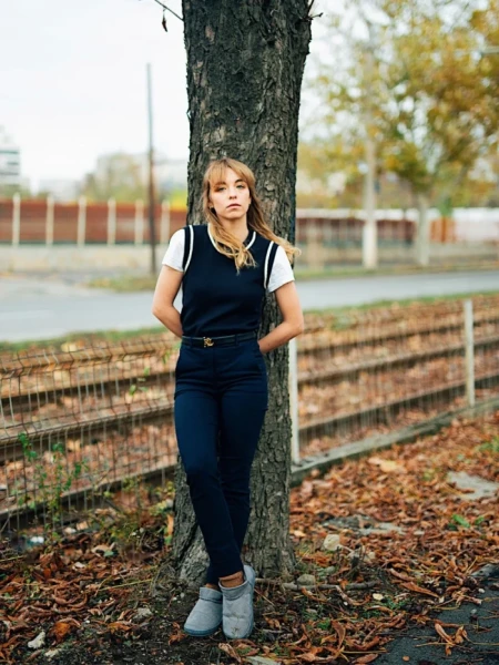 Cizme dama gri din material textil Enna