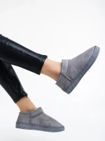 Cizme dama gri din material textil Enna
