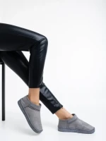 Cizme dama gri din material textil Enna