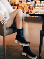 Cizme dama negre din piele ecologica Chichi