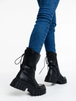 Cizme dama negre din piele ecologica Kanchana