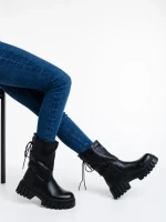 Cizme dama negre din piele ecologica Kanchana