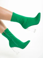 Botine dama verzi din material textil Venora