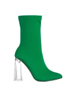 Botine dama verzi din material textil Venora