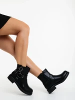 Ghete dama negre din piele ecologica neteda Sherida