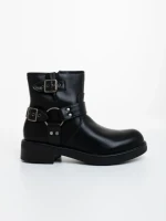 Ghete dama negre din piele ecologica neteda Sherida