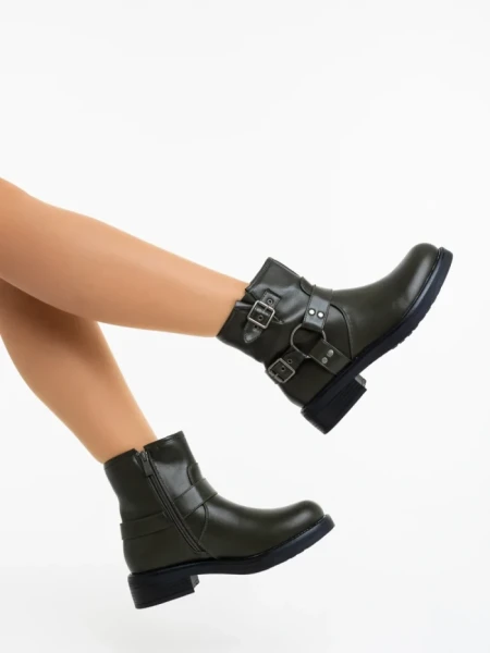 Ghete dama verzi din piele ecologica Sherida