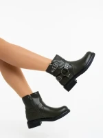 Ghete dama verzi din piele ecologica Sherida